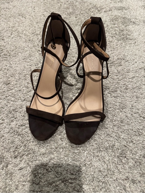 Banana Republic Shoes - Banana Republic Dark Brown Strappy Ankle-Tie Heels